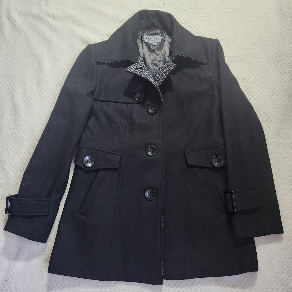 Black Wool Blend Coat Size 12